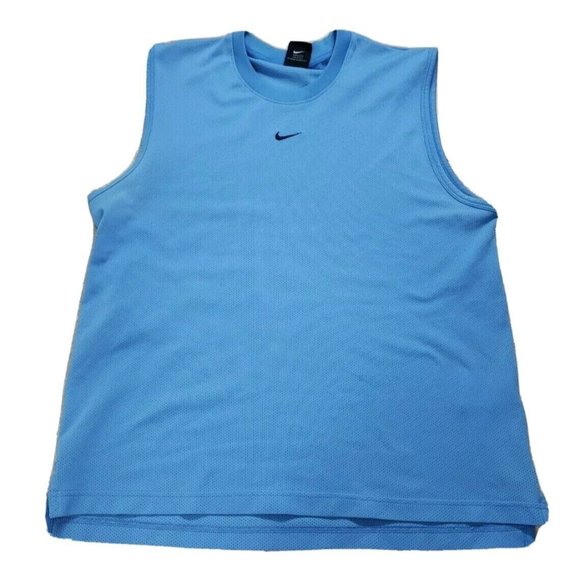 Nike Other - Vintage Nike Men’s Center Swoosh Logo Sleeveless Mesh Top Blue Small